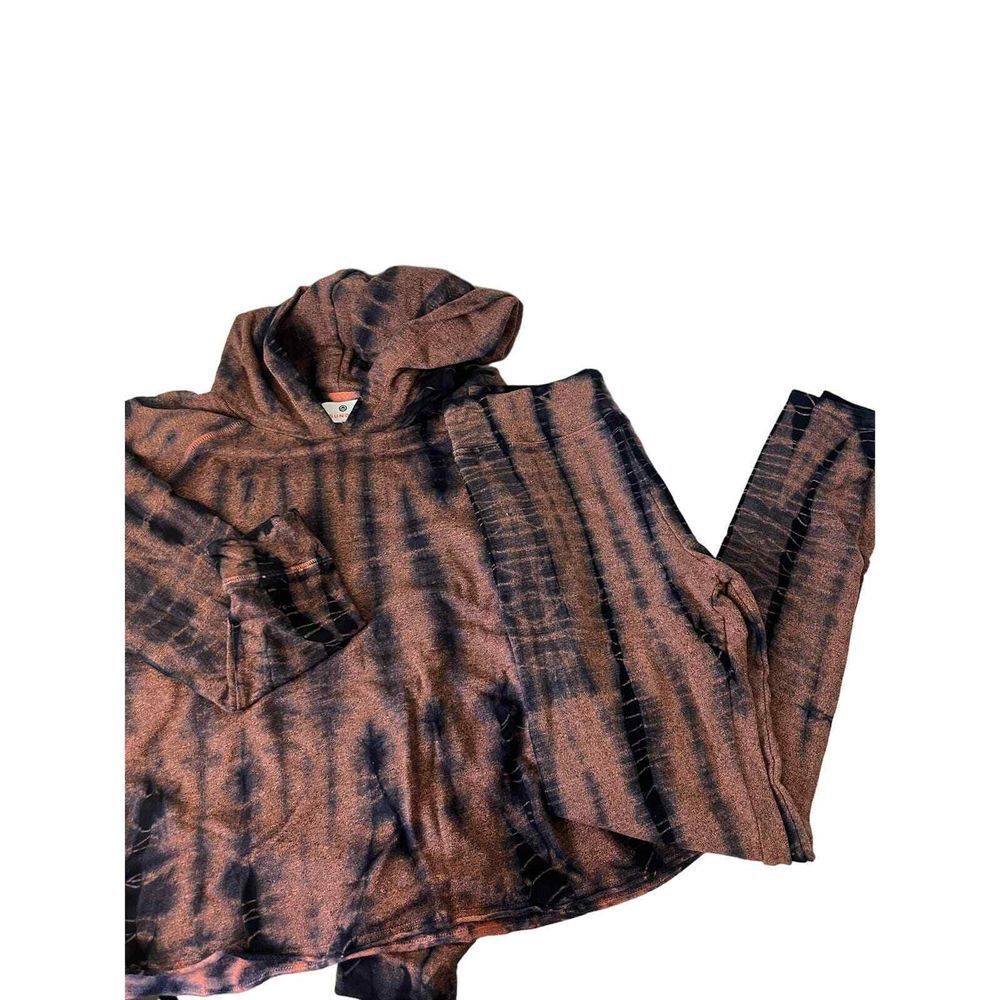 Sundry Brown and Black Tie-Dye Hoodie Set